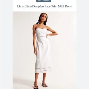 Abercrombie White Linen Midi Dress